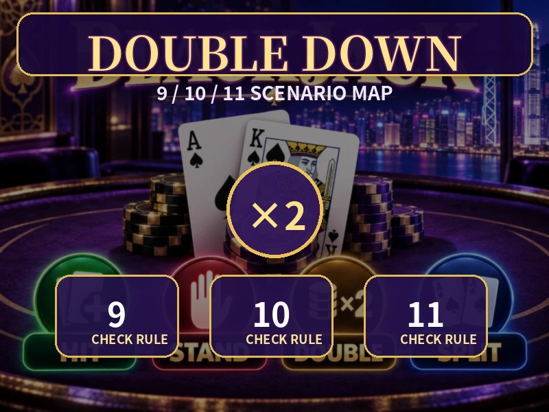 Blackjack Double Down 加注與只取一張牌規則