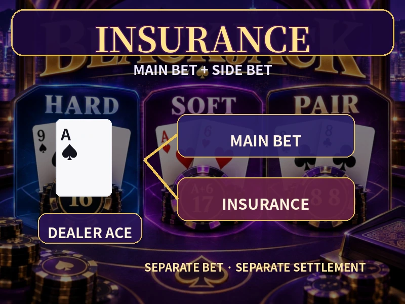 Blackjack Insurance 主注與保險注雙重結算