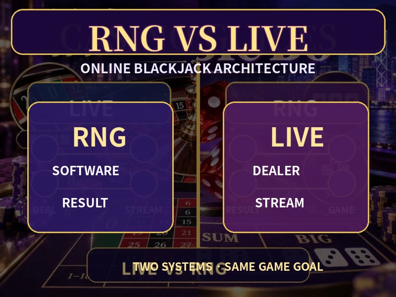 Online Blackjack RNG與Live Blackjack結果機制比較