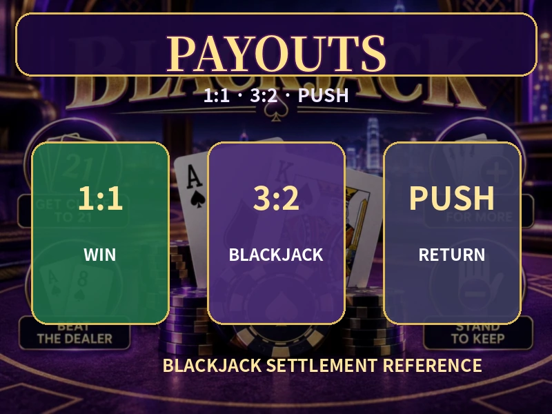 Blackjack 1比1 3比2 6比5 Push與總返還比較