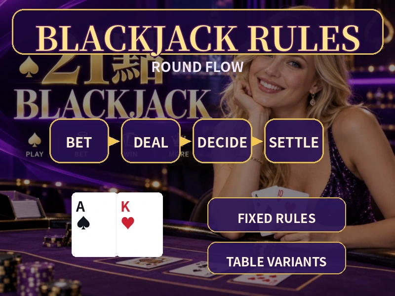 Blackjack規則由下注發牌玩家行動Dealer行動到結算