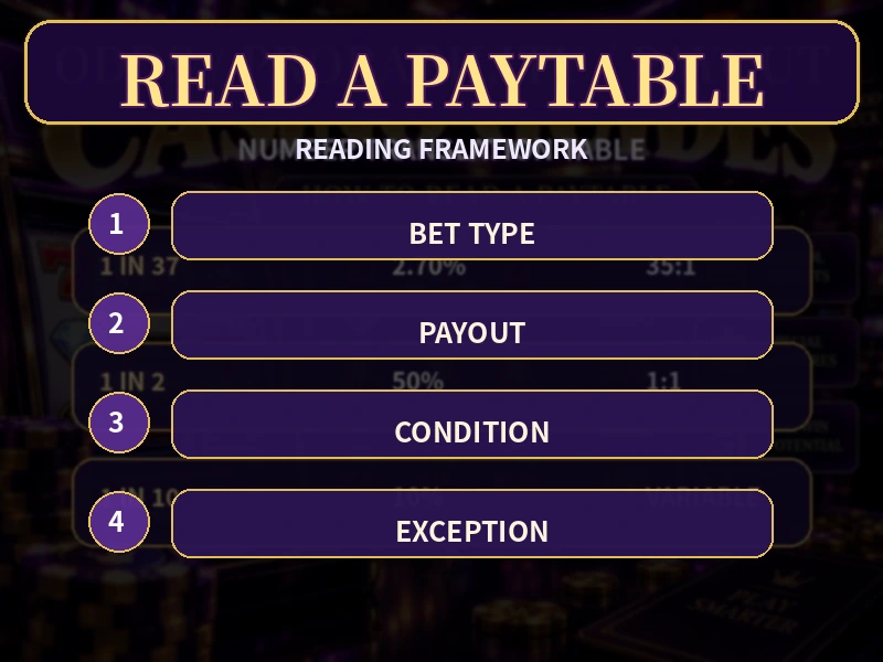 Casino Paytable Reading Framework 派彩表閱讀流程