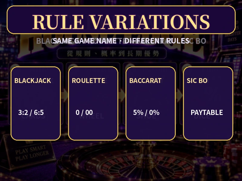 Casino Rule Variations Blackjack Roulette Baccarat Sic Bo規則差異