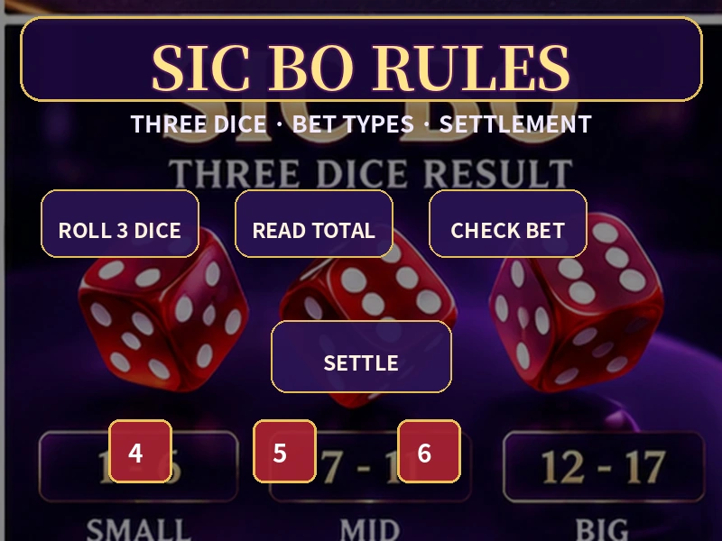 骰寶Sic Bo三粒骰投注種類與派彩結算規則